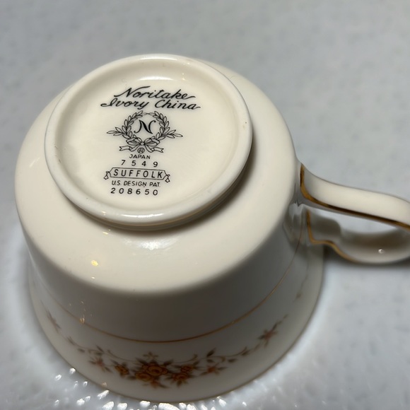 Vintage Noritake Ivory China Suffolk Coffee/Tea Cups Japan Set 5 - Picture 7 of 8